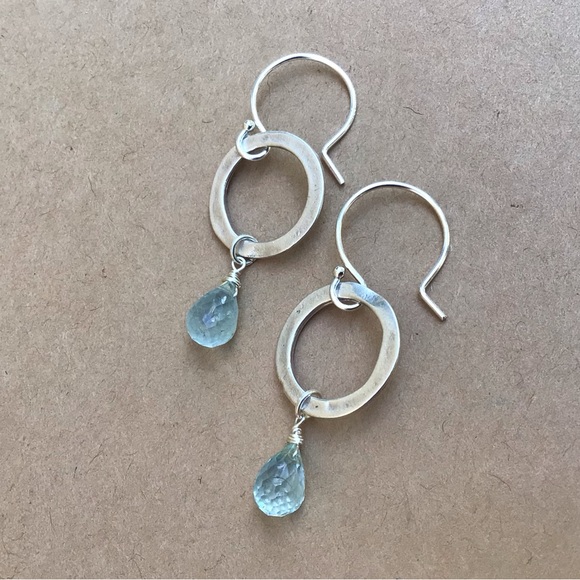 Sterling Silver Aquamarine Sundance Charm Earrings - Picture 3 of 7